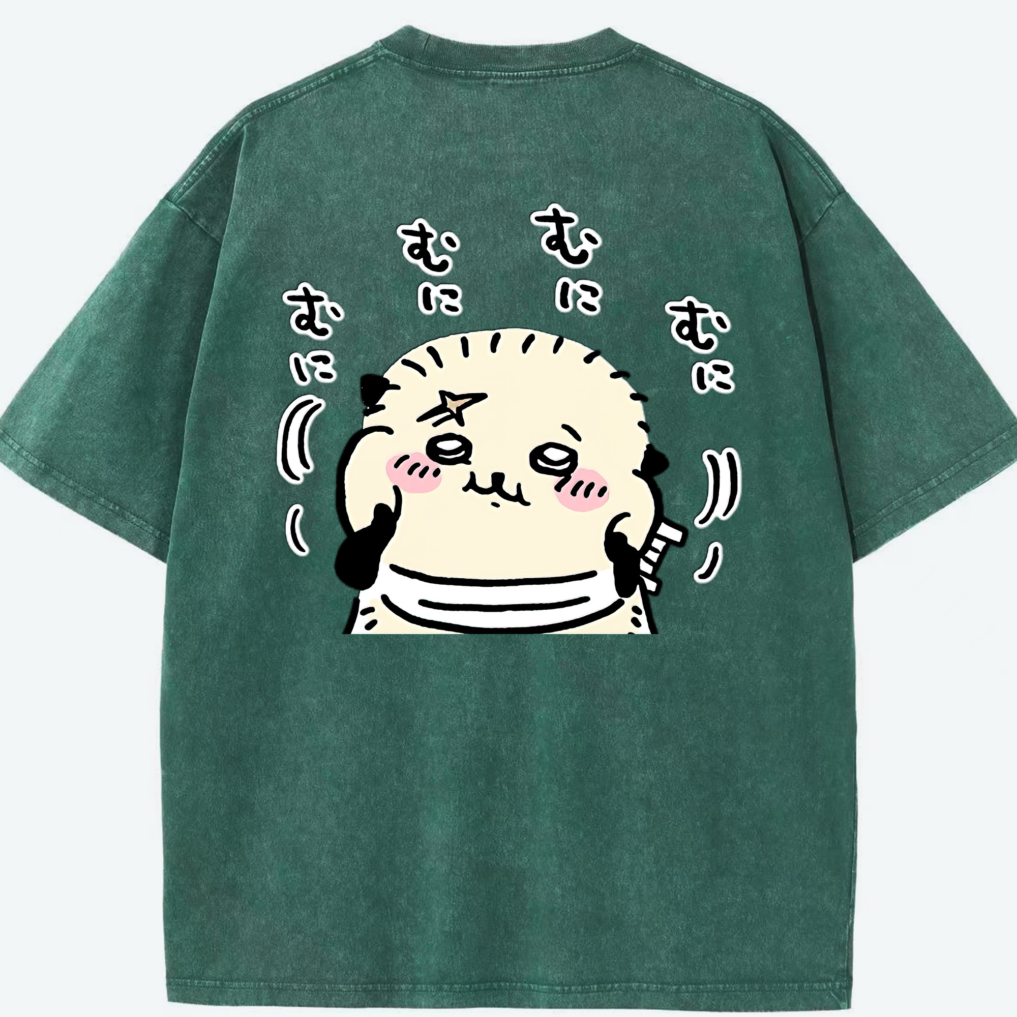 （画像用） ちいかわ ラッコ Chii-kawa Sea otter 綿100% ヴィンテージ風 半袖Tシャツ（背面プリント）